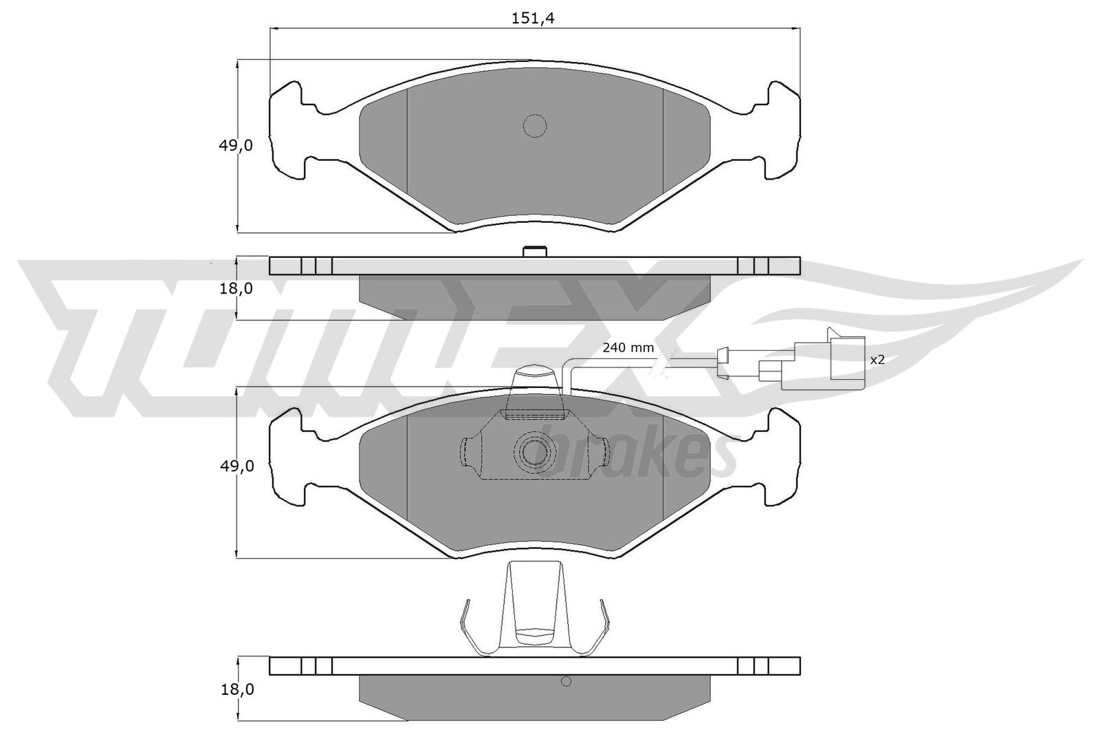 Sada brzdových platničiek kotúčovej brzdy TOMEX Brakes